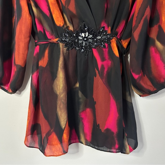 Y2K TAPE MEASURE Sheer Abstract Beaded Top Indie Sleeze Whimsigoth Glam Size XL - Picture 6 of 12